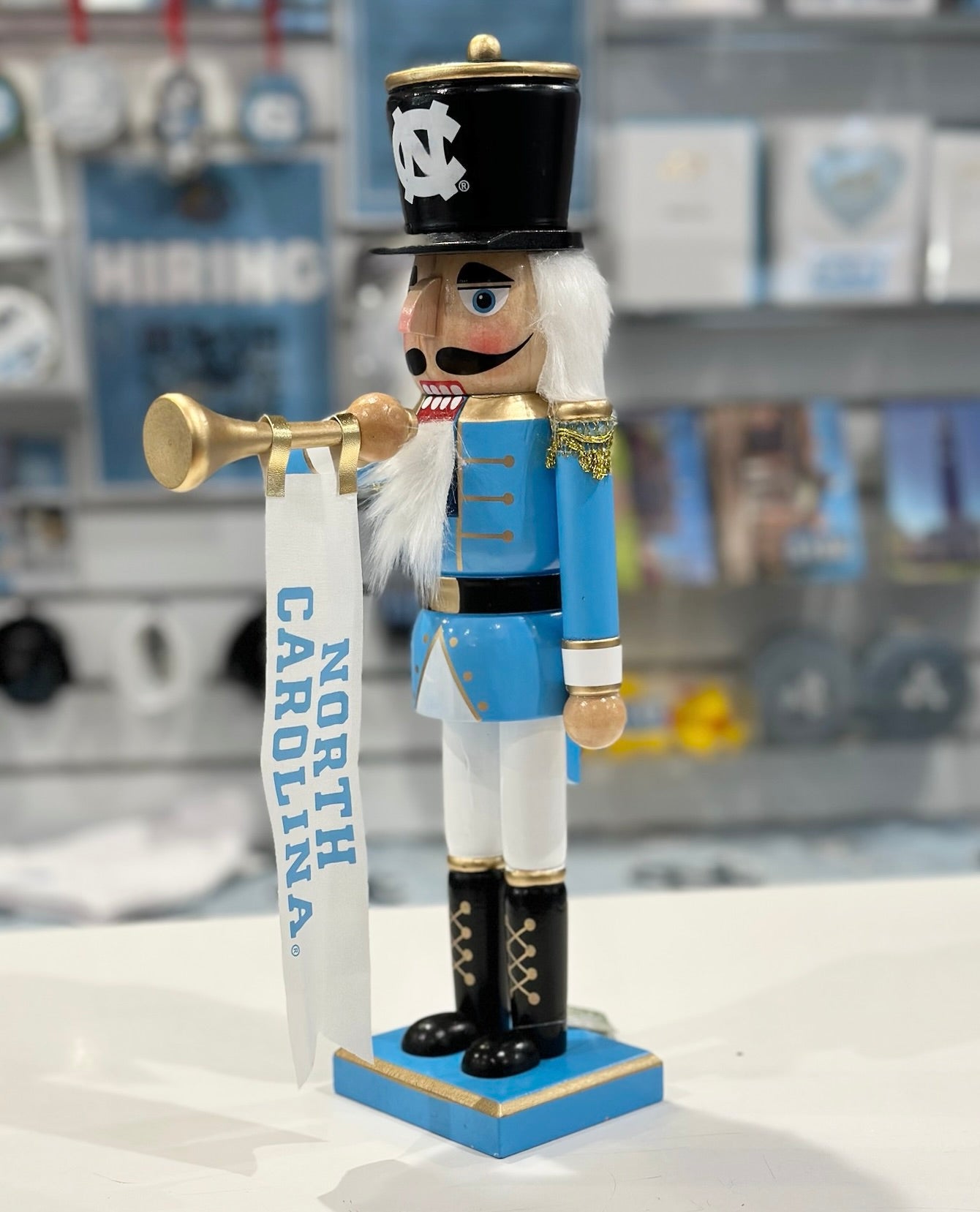 Carolina Tar Heels Wooden Nutcracker 14" Tall