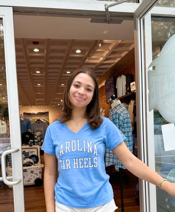 Carolina Tar Heels League Intramural UNC V-Neck T-Shirt in Carolina Blue