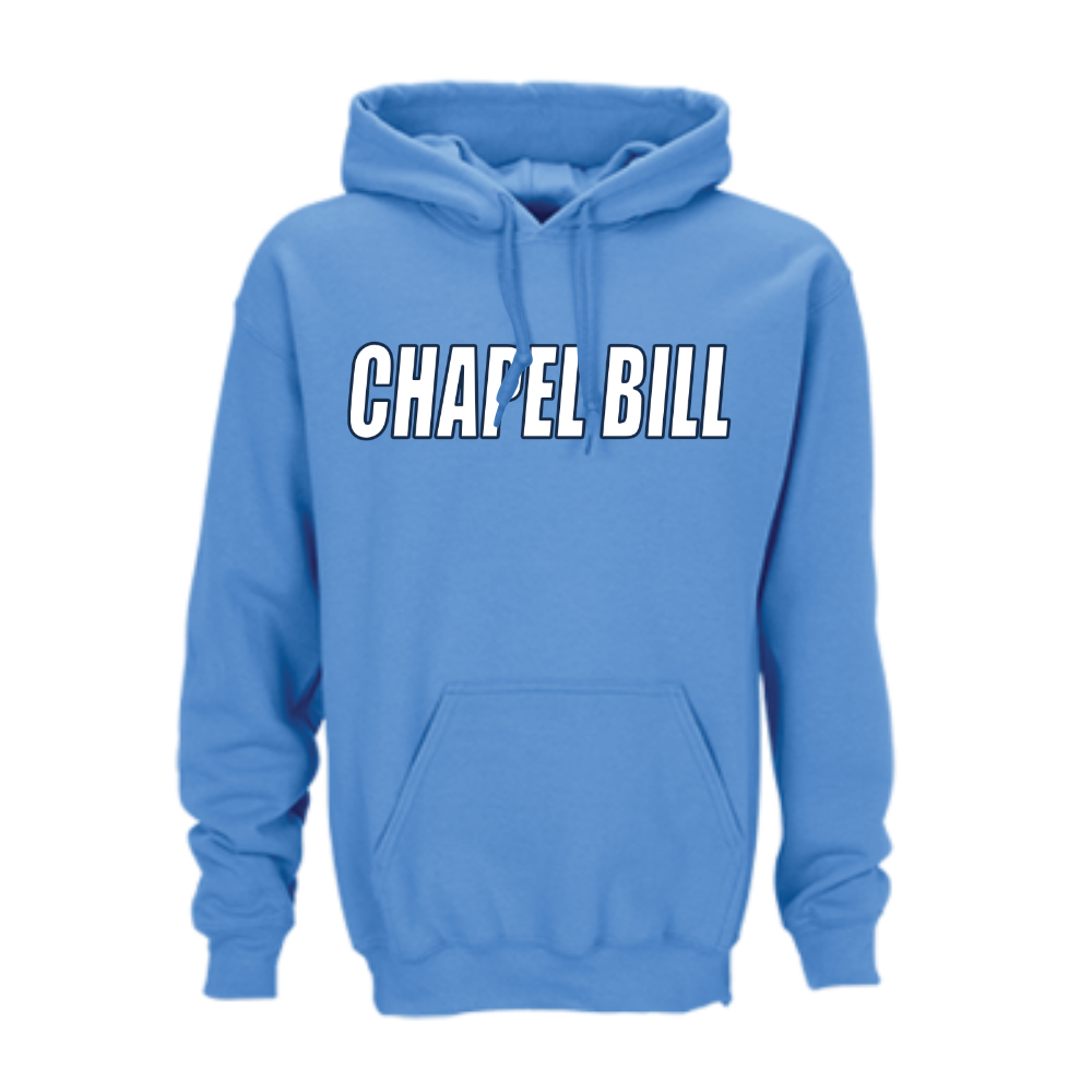 Carolina Blue Chapel Bill Adult Hoodie by Shrunken Head