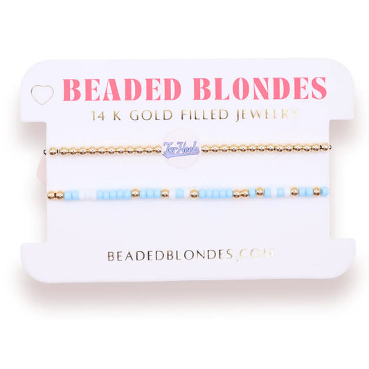 North Carolina/ Tar Heels + Sprinkle Bracelet Stack of 2