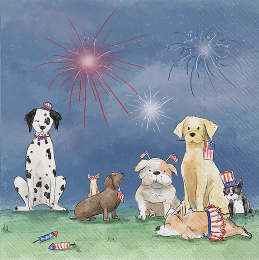 Patriotic Pups Cocktail Napkins - Pack of 20