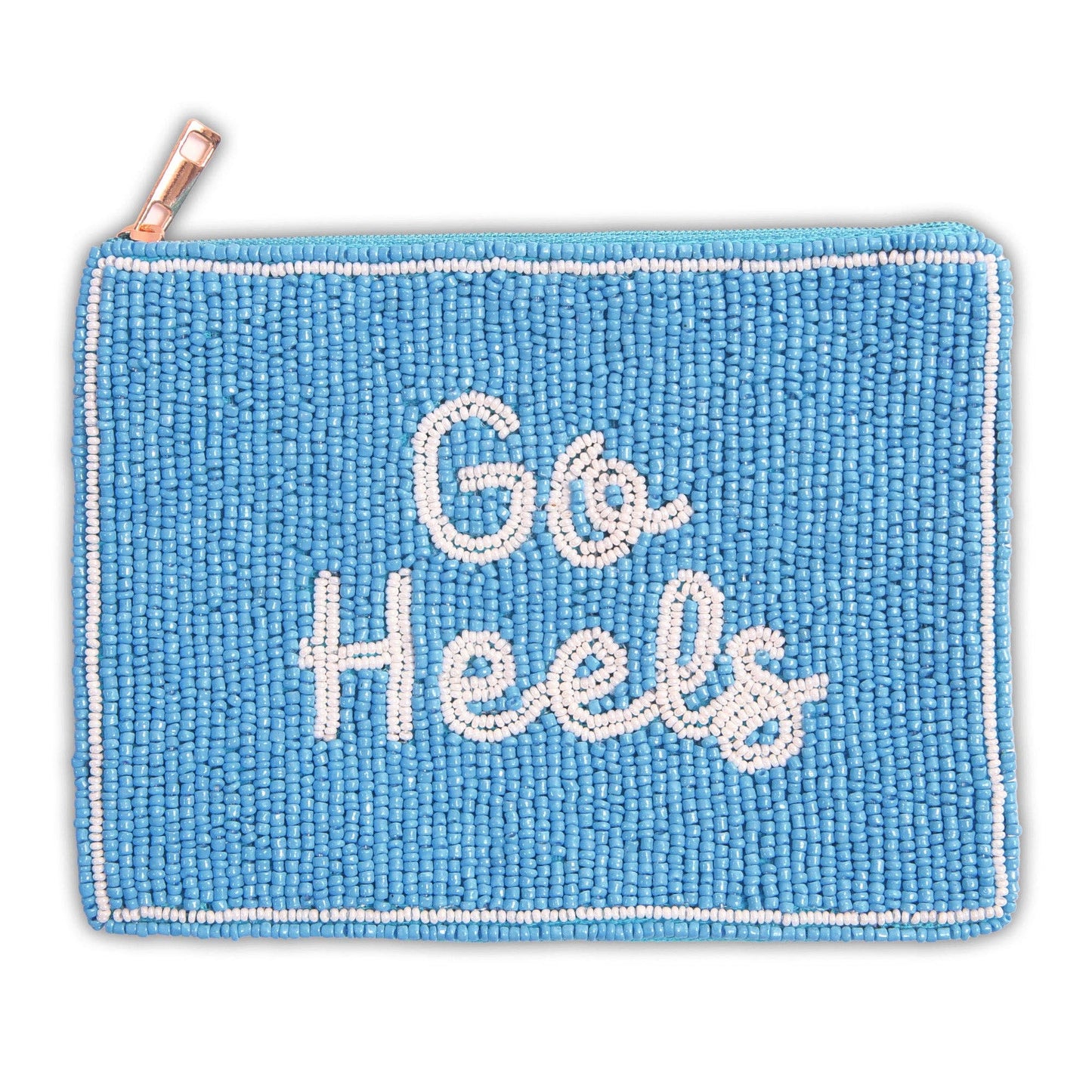 North Carolina Tar Heels Hand Beaded Coin Pouch