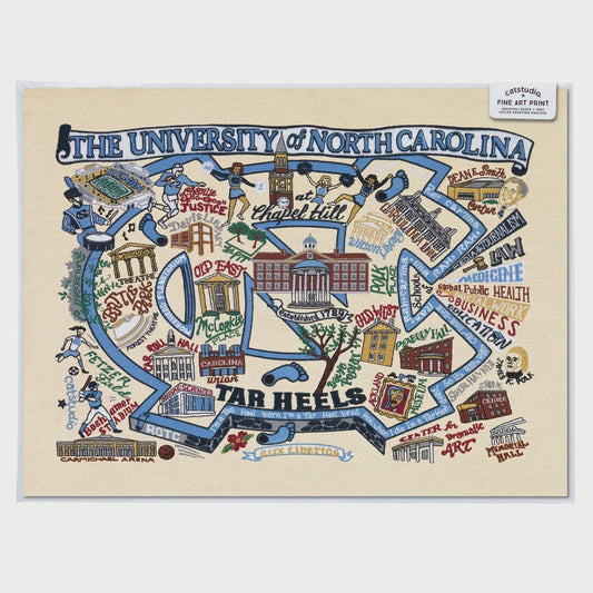 North Carolina, University of Collegiate Fine Art Print 8"X10"