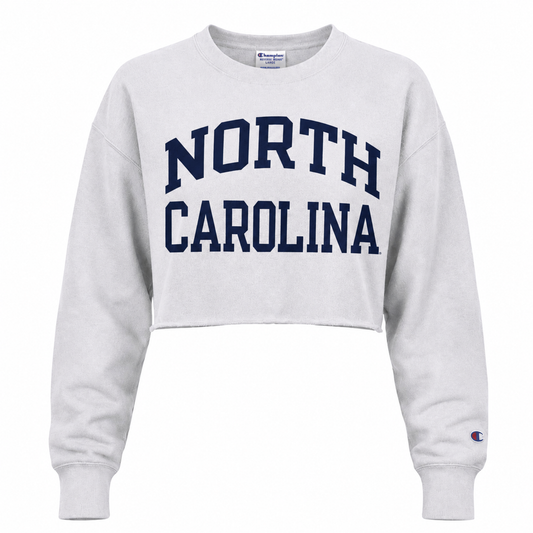 Cropped North Carolina Reverse Weave Crewneck Sweatshirt