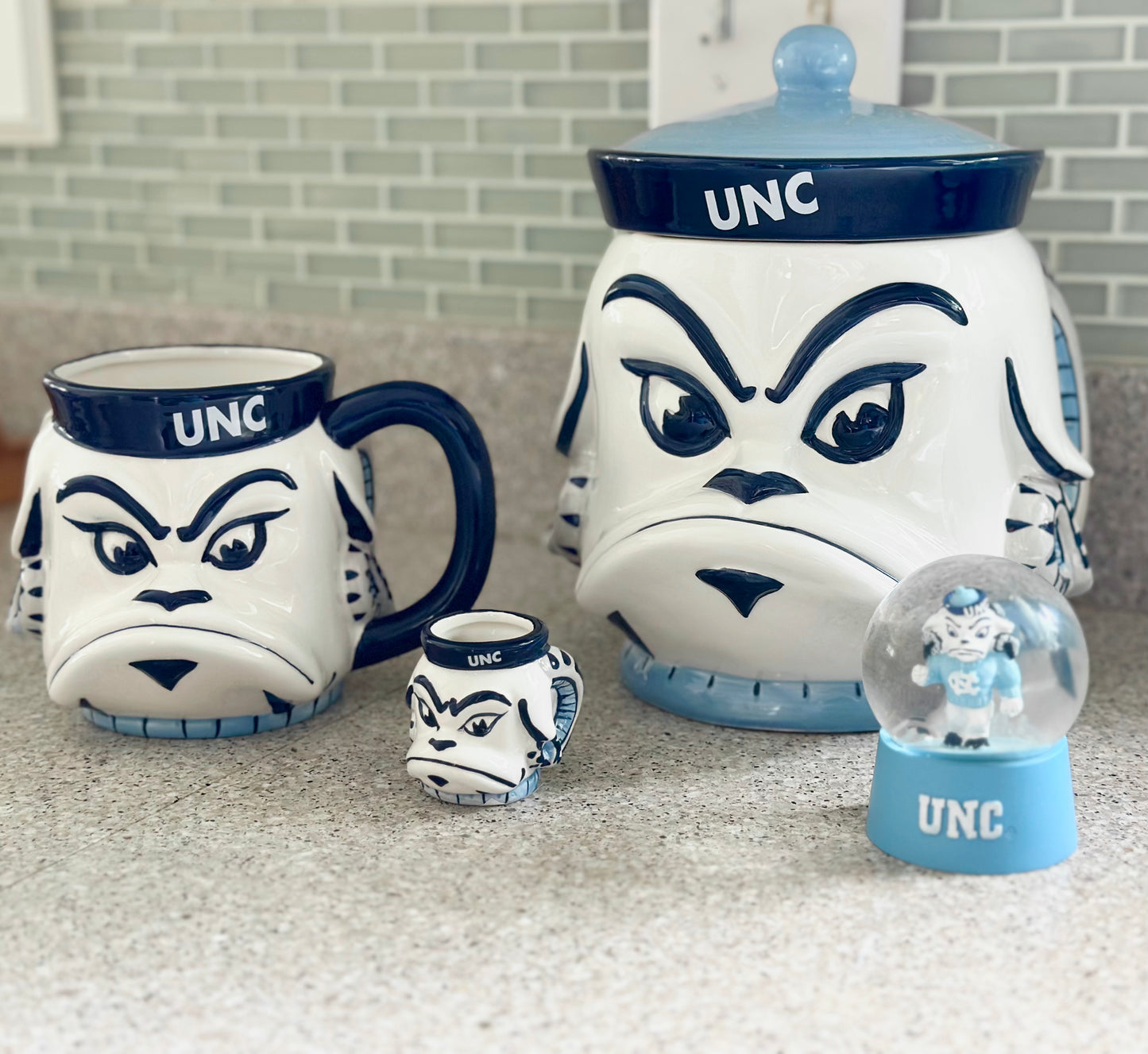 North Carolina Tar Heels Mascot Rameses Ceramic Cookie Jar with Lid