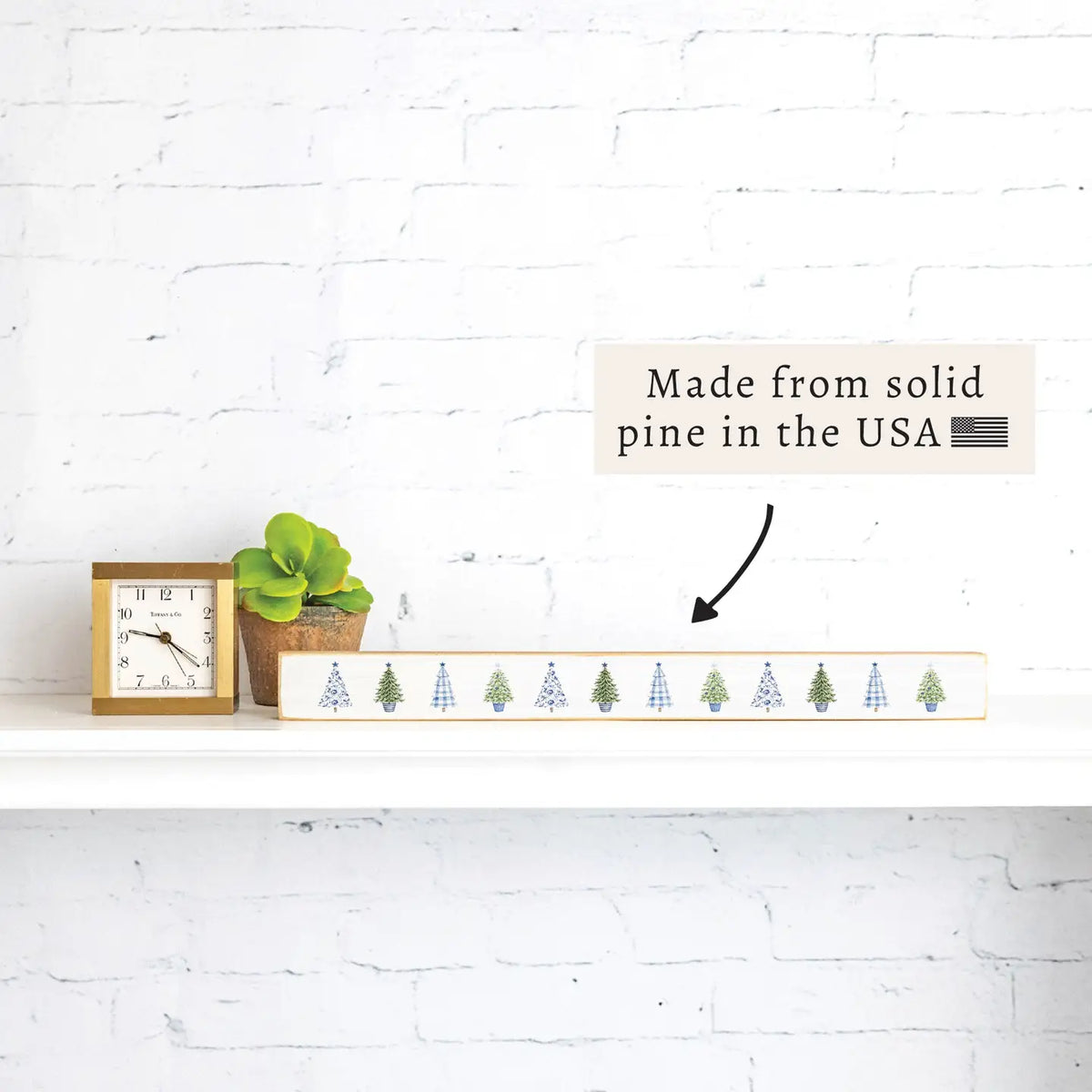 Coastal Cottage Christmas Trees Skinny Sign