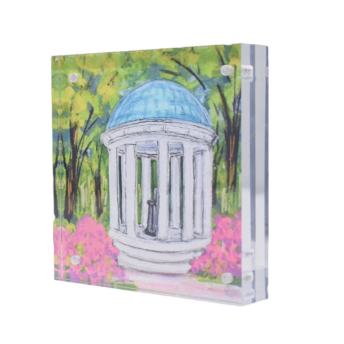 UNC Old Well Acrylic Block 4x4