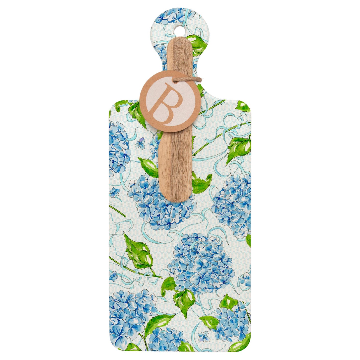 Hydrangea Cheese Board Wood Spreader Set