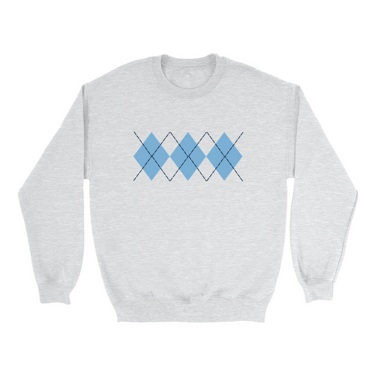 Carolina Argyle Simple Front and Back Design Adult Sweatshirt