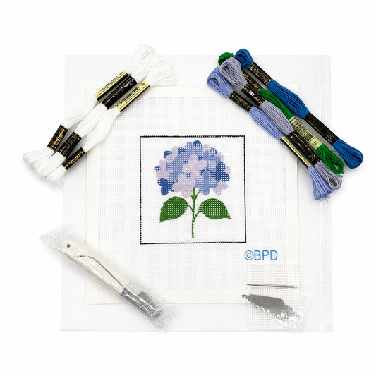 Blue Hydrangea Needlepoint Design
