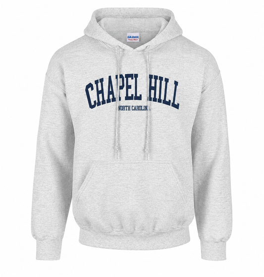 Chapel Hill North Carolina Adult Hoodie in Ash Grey