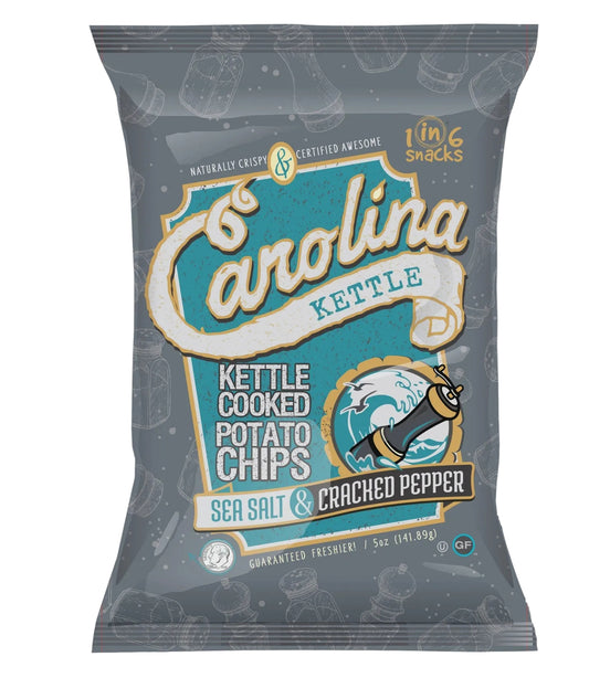 Sea Salt & Cracked Black Pepper Carolina Kettle Chips - 2 oz