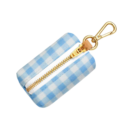 Blue Plaid Waste Bag Holder