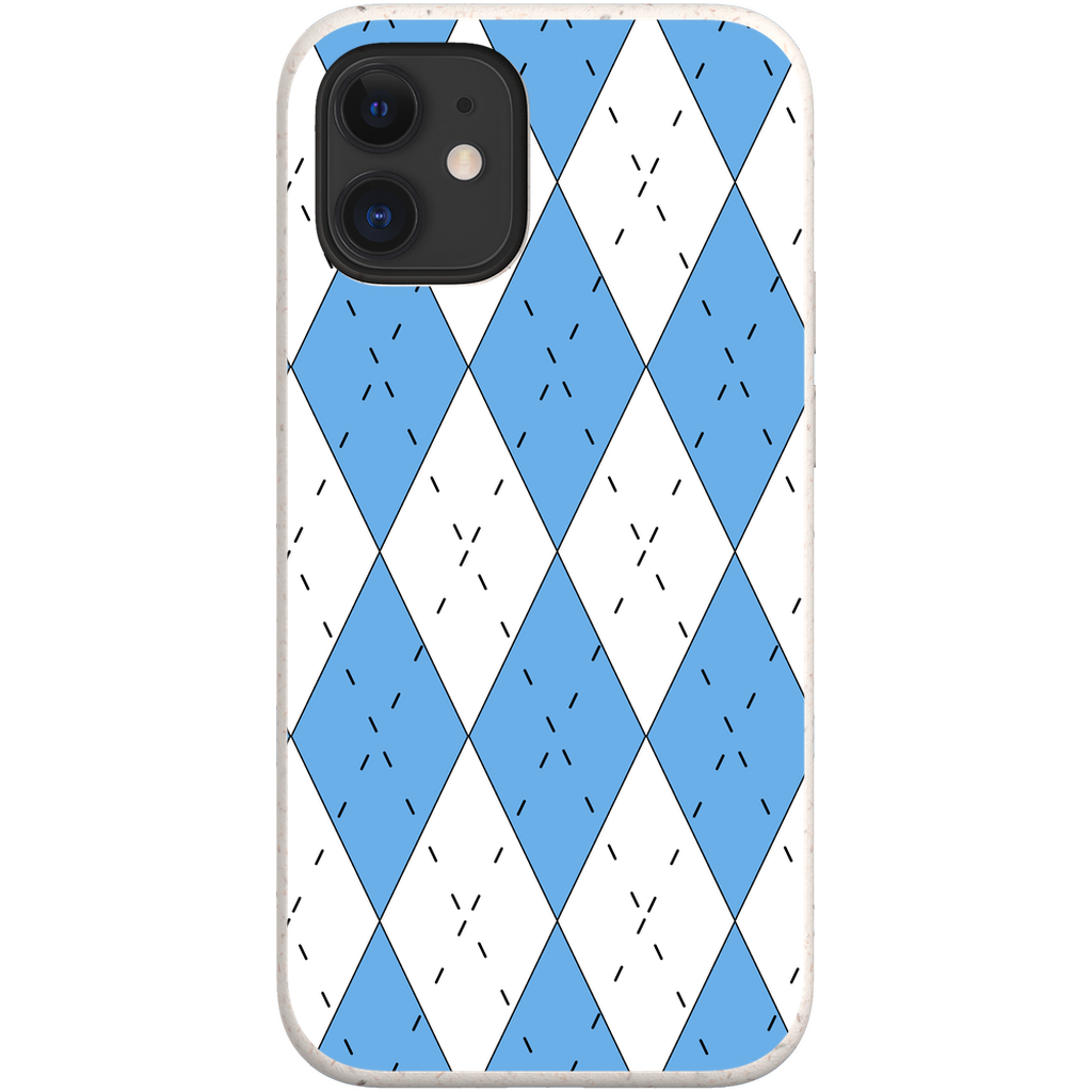 Carolina Blue and White Argyle iPhone Cases