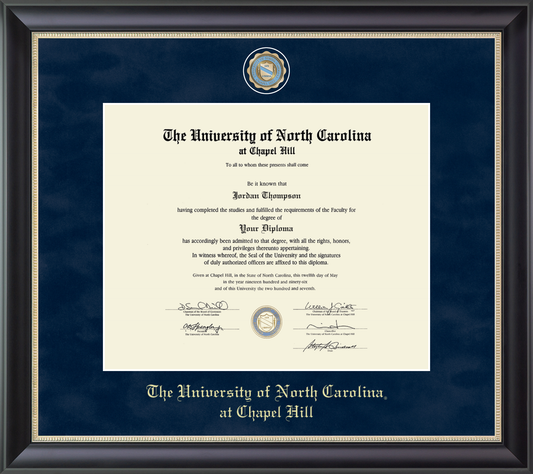 UNC Regal Edition Diploma Frame in Noir