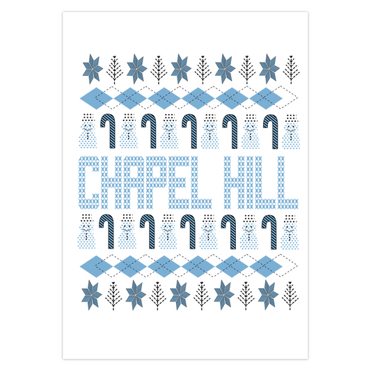 Chapel Hill Christmas Pattern Black Inside Greeting Cards