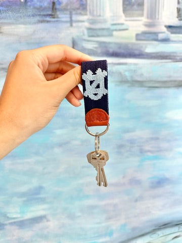North Carolina Dark Navy Needlepoint Key Fob
