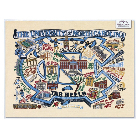 North Carolina, University of Collegiate Fine Art Print 8"X10"