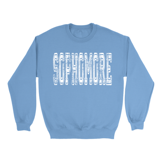 Carolina Blue Vintage SOPHOMORE Sweatshirt by Shrunken Head