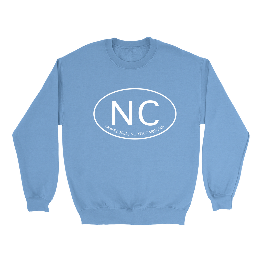 Chapel Hill North Carolina Blue Oval Adult Sweatshirt