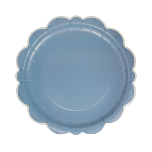 10" Blue Scalloped Edge Paper Plates