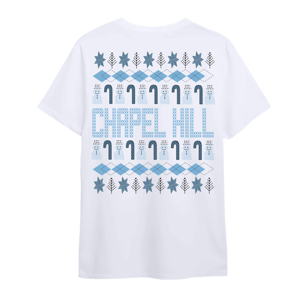 Chapel Hill Christmas Style White Oversized Adult T-Shirt