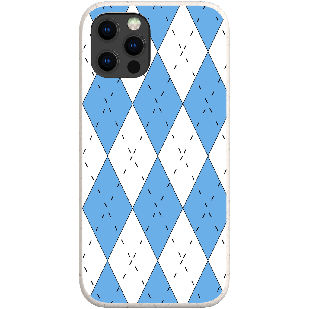 Carolina Blue and White Argyle iPhone Cases