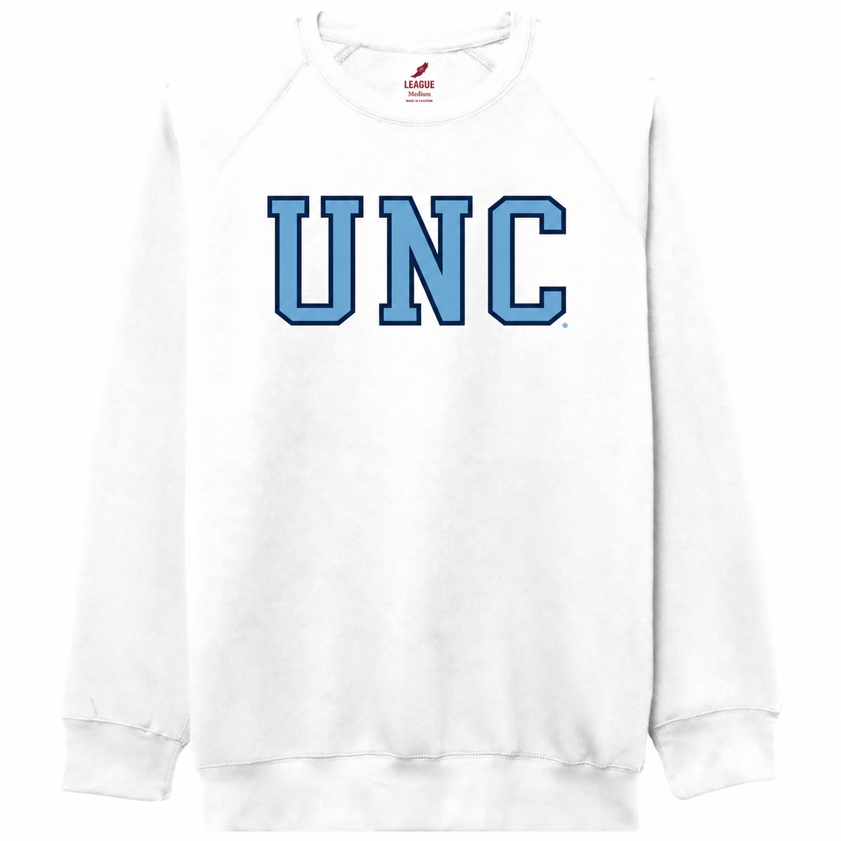 UNC Letters Adult Crewneck Sweatshirt in White