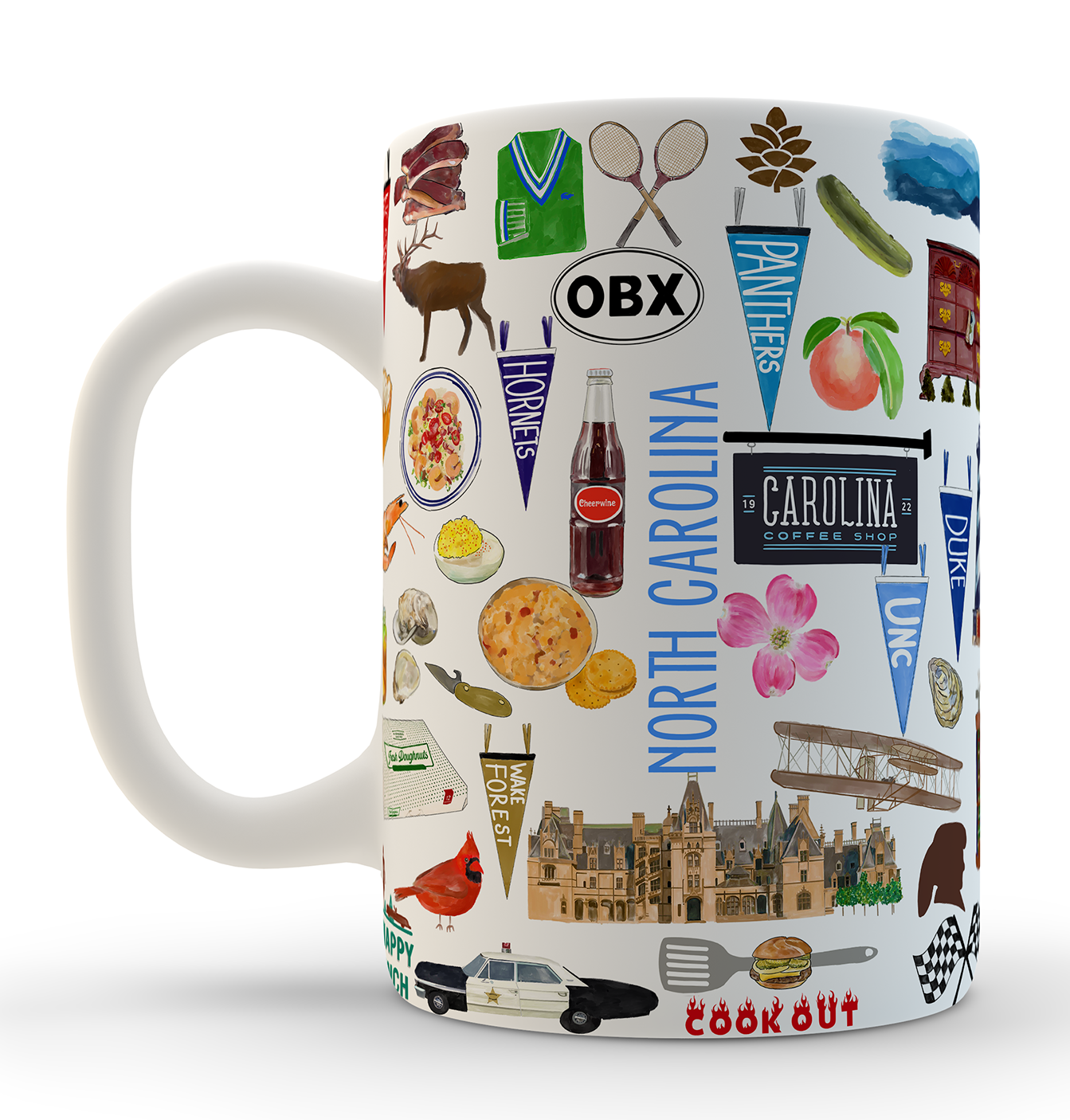 North Carolina Ceramic Famous Icons Mug