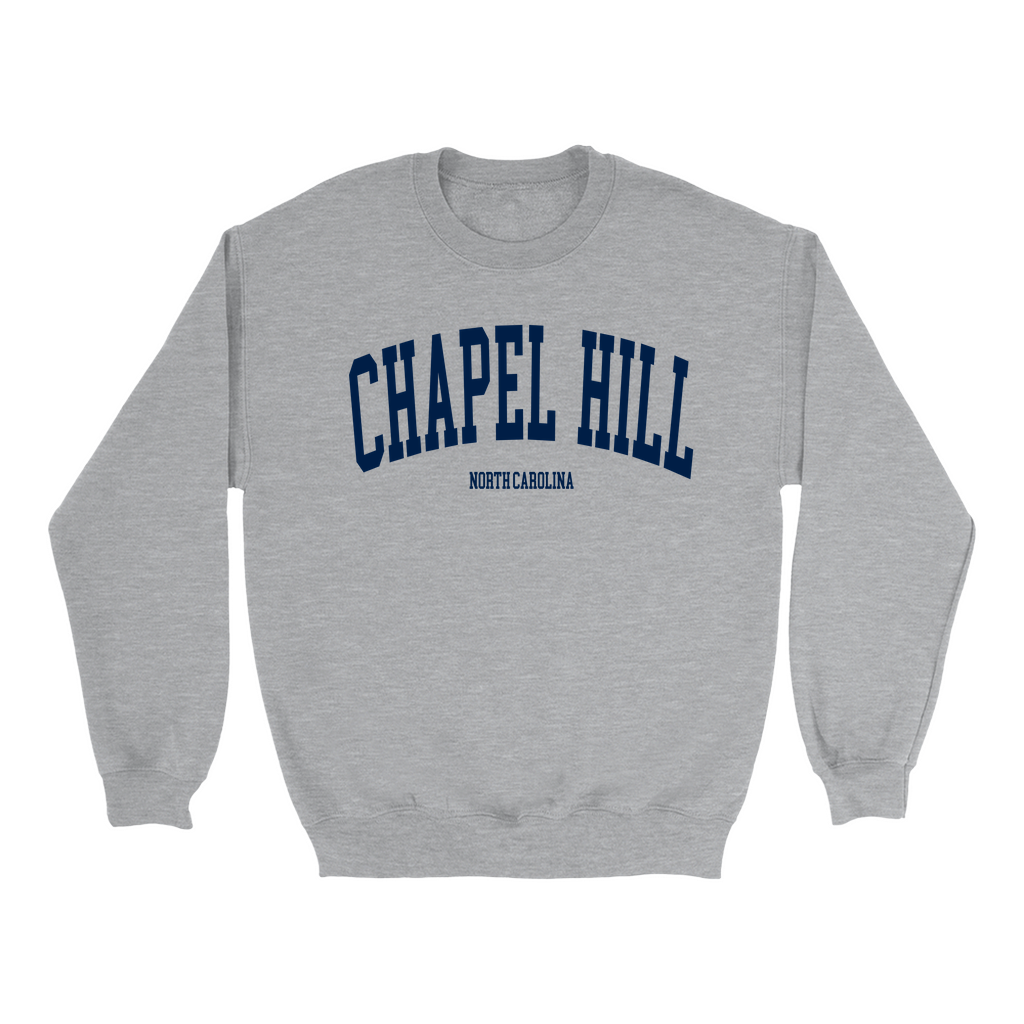 Chapel Hill North Carolina Classic Grey Adult Sweatshirt