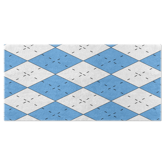 Carolina Blue and White Argyle Beach Towel