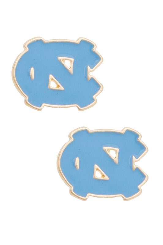 North Carolina Tarheels Enamel Logo Stud Earrings - Main View - Canvas Style