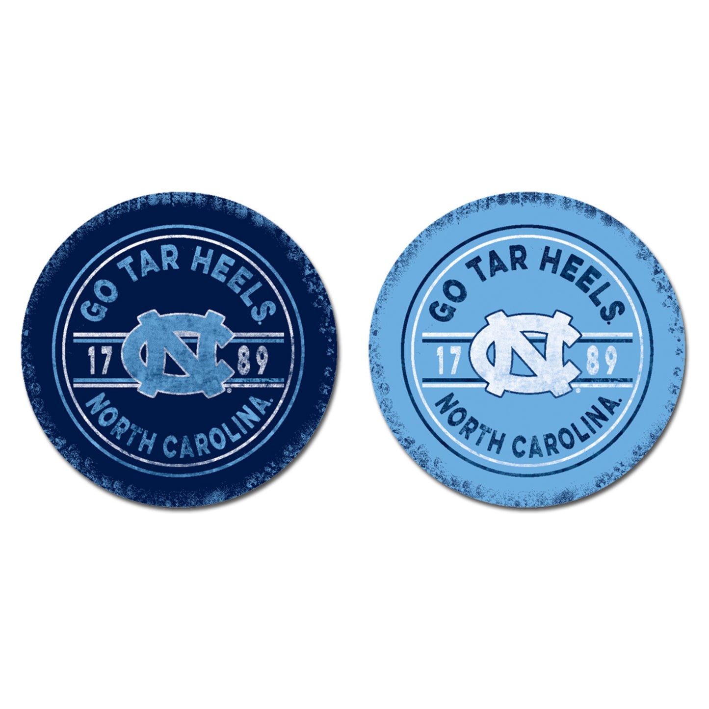 UNC Go Tar Heels Car Coasters Set of 2