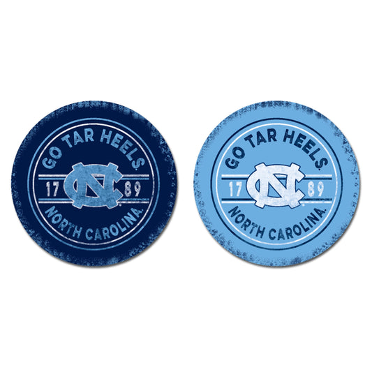 UNC Go Tar Heels Car Coasters Set of 2
