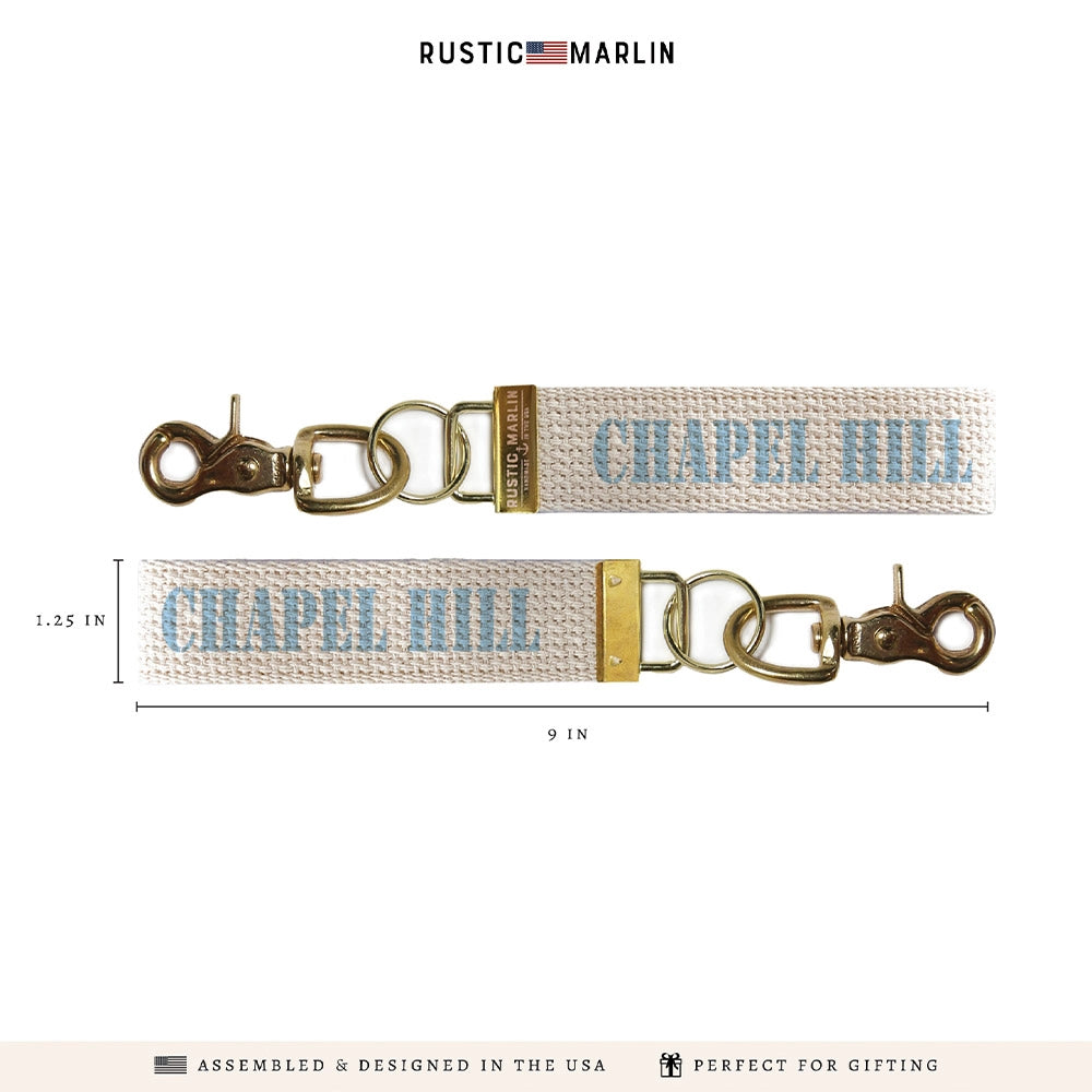 White Chapel Hill Keychain - Detail View - Rustic Marlin Handcrafted American Made Home Decor
