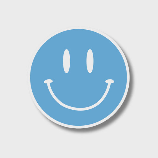 Carolina Blue Smile Face Rugged Sticker by SHB