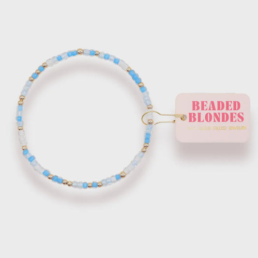 Carolina Blue and White Sprinkle Bracelet