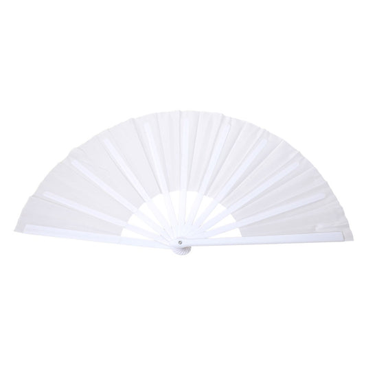 Plain White Folding Line Dance Hand Fan