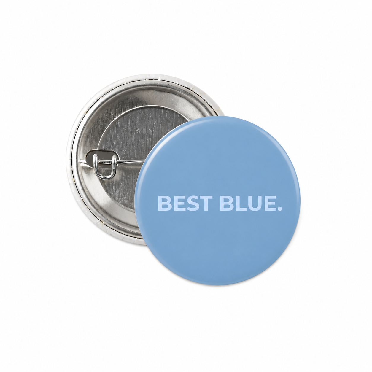 Best Blue Button Pin 1.25" - Main View - Shrunken Head