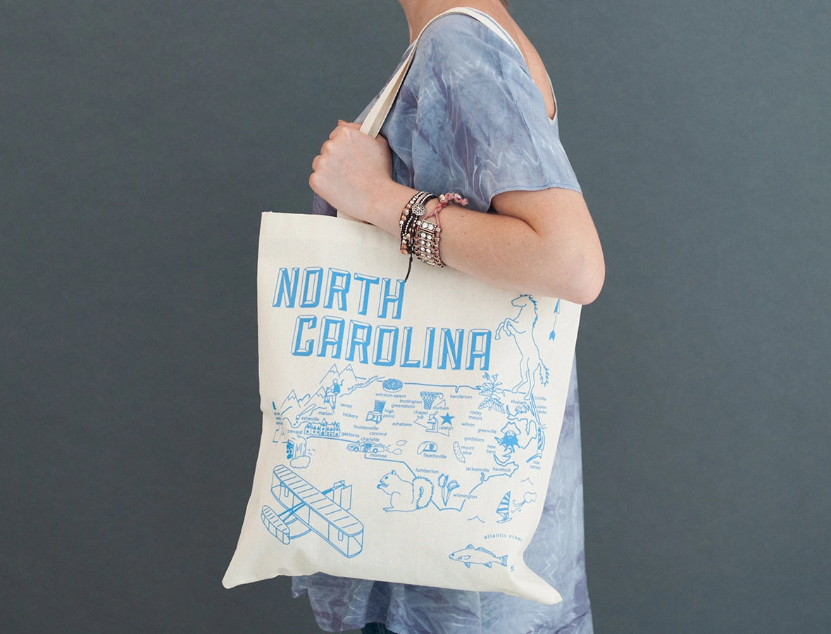 North Carolina Canvas Grocery Tote
