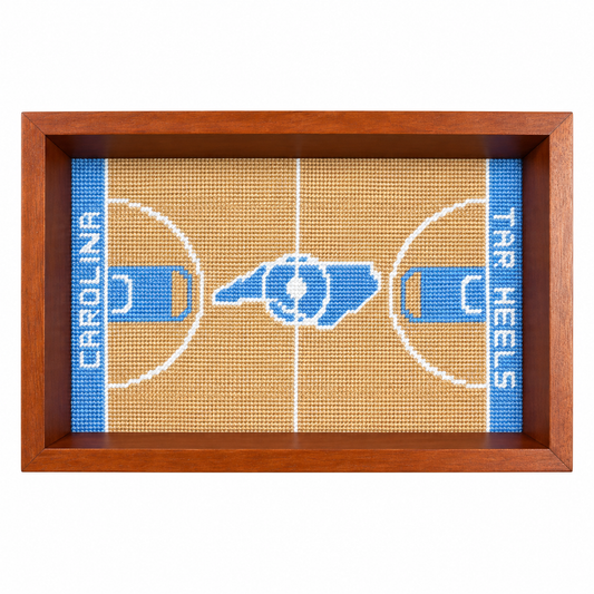 UNC Valet Tray with Dean Dome Court Needlepoint