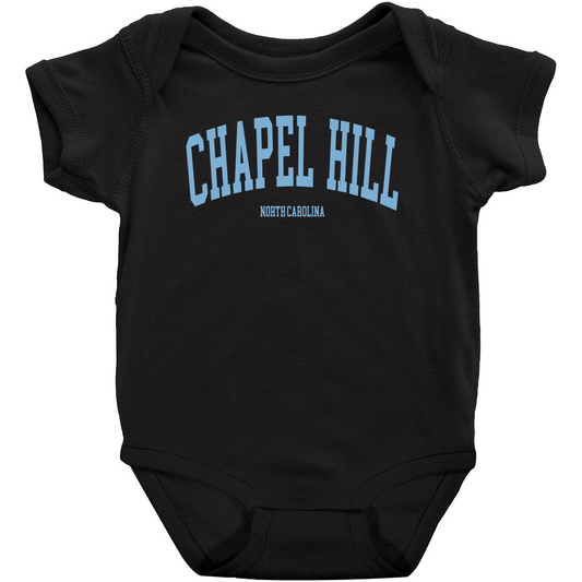 Chapel Hill North Carolina Classic Black Baby Onesie