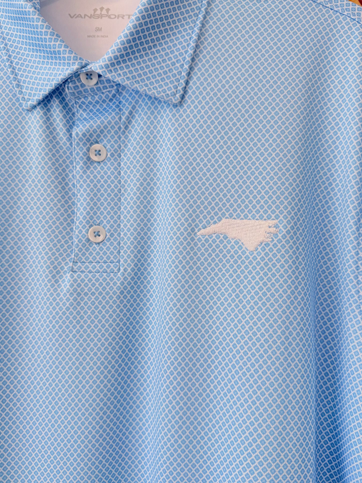 North Carolina Blue Polo Shirt for Men Pro Eagle Print