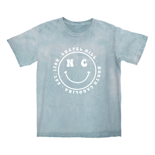 North Carolina Smiley Face Tie Dye Adult T-Shirt