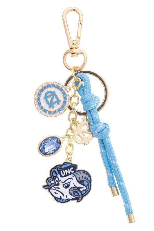 North Carolina Tarheels Cluster Bag Charm in Blue - Main View - Canvas Style
