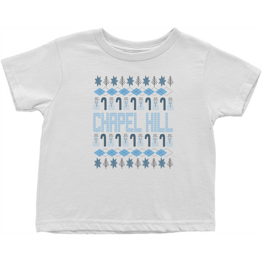 Chapel Hill Christmas Pattern White Toddler T-Shirt