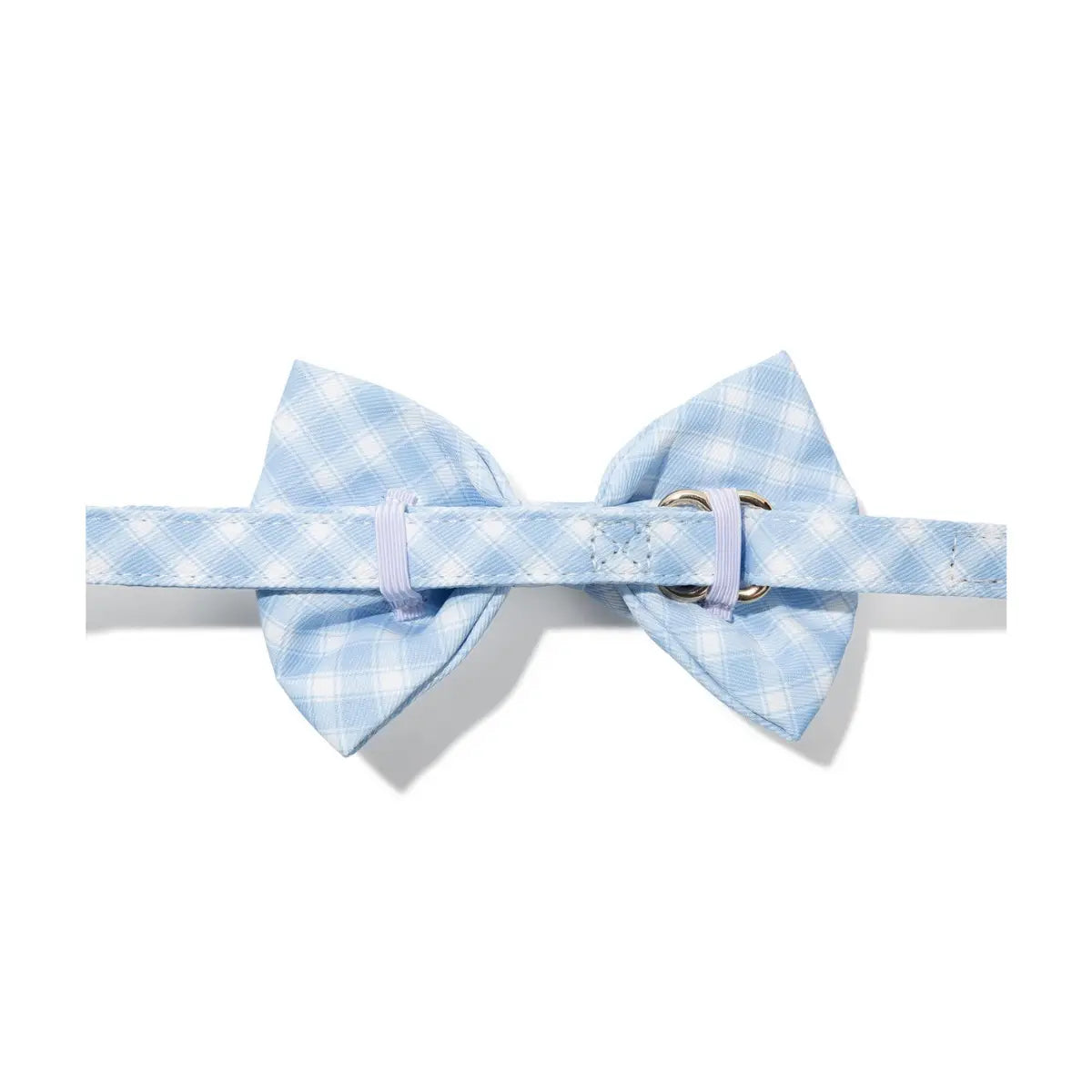 Carolina Blue Gingham Dog Bowtie Adjustable