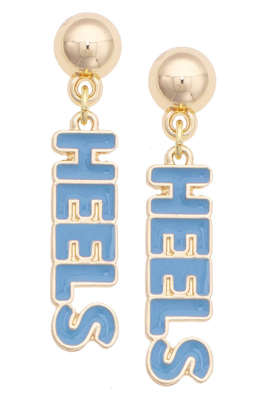 North Carolina Tarheels Puffy Nameplate Earrings - Main View - Canvas Style