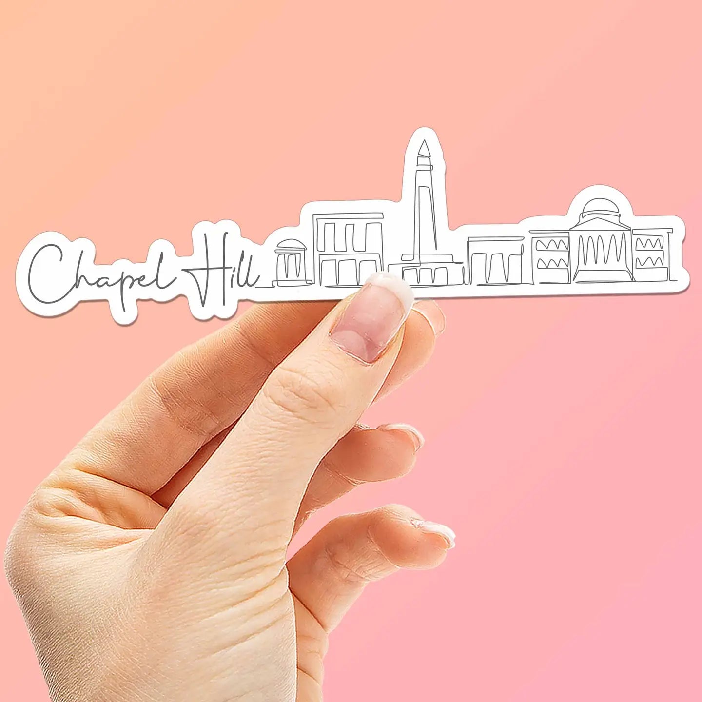 Chapel Hill North Carolina Skyline Sticker - Cute Nc Decal