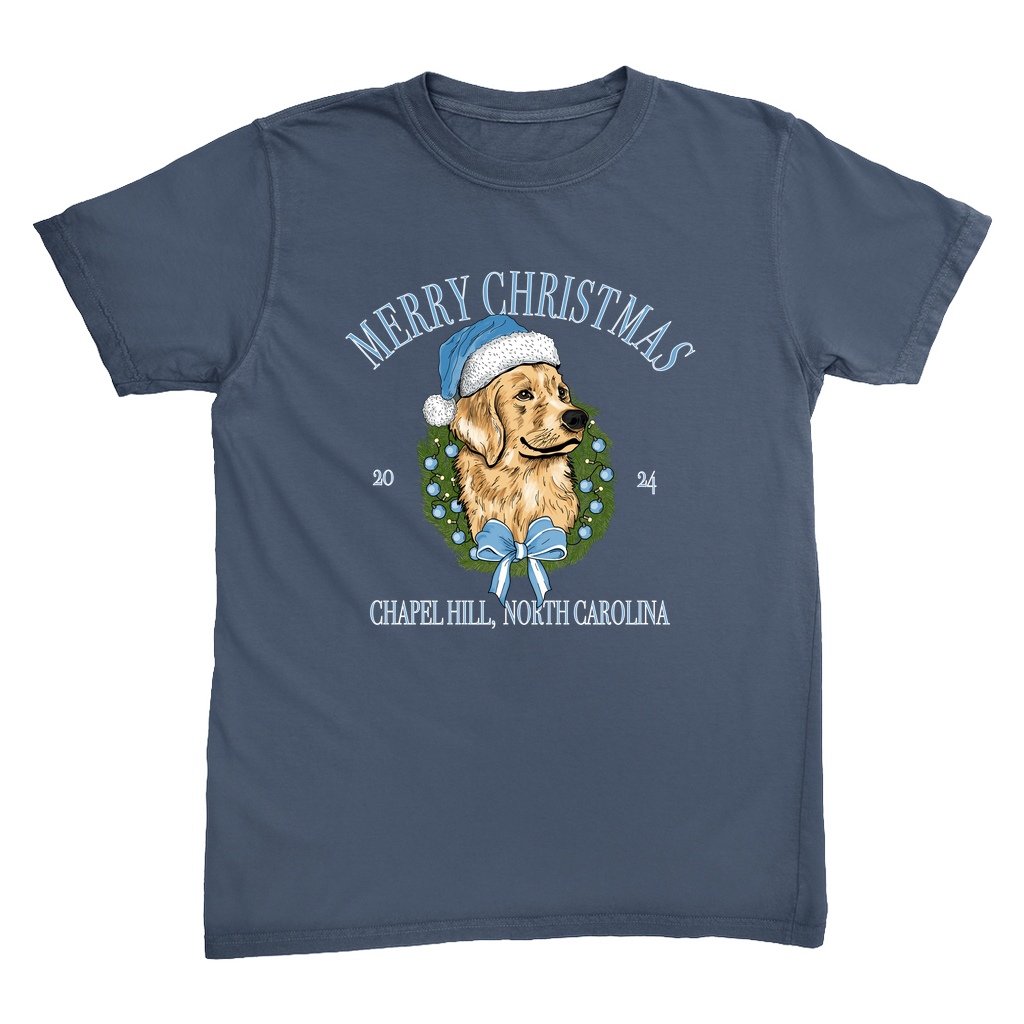 Chapel Hill Dog Christmas Comfort Colors Adult T-Shirt